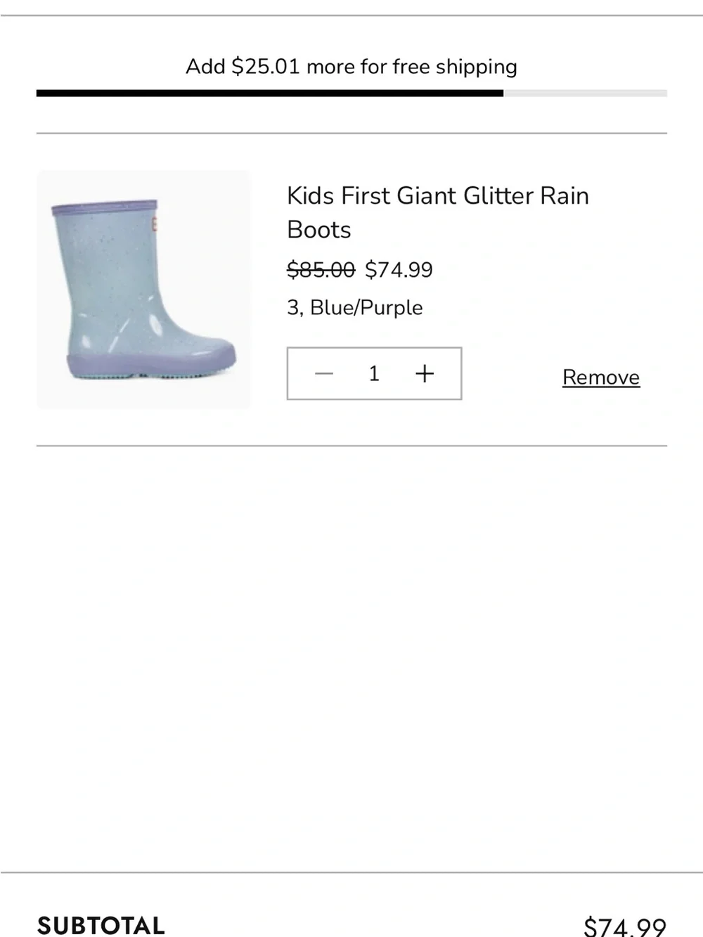 Hunter Kids Light Blue Glitter Rain Boots with Lilac Trim